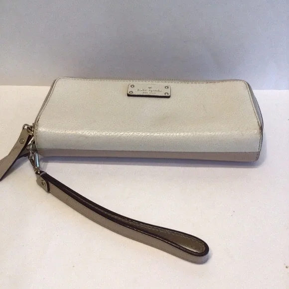 Kate Spade Anita Grove Street Leather Double Zipper Wallet Two Tone‎ - Picture 9 of 11